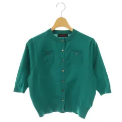 キャバン CABaN ファインポリエステル ハーフスリーブポケットカーディガン ニット 五分袖 S 緑 /NR ■OS