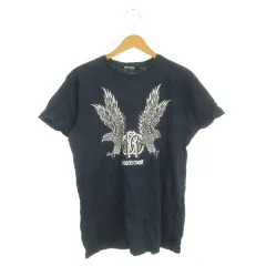 ロベルトカヴァリ roberto cavalli Tシャツ 紺 ネイビー 半袖 プリント イーグル柄 鳥柄 ラウンドネック /AH12 ■ECA002のサムネイル