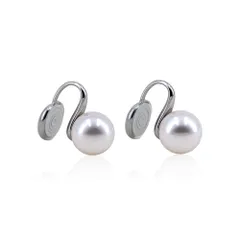 K10(10mm) レディース パールイヤーカフ アレルギー防止イヤリング ノンホール イヤーアクセサリ 結婚式・日常用に最適 可愛い & シンプルスタイル