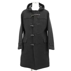 【SALE】BURBERRY BLACK LABEL バーバリーブラックレーベル ダッフルコート サイズ LL メンズ ロゴ ボタン フーデッド ノバチェックライニング ウール/ナイロン/コットン チャコールグレー 灰色 日本製 BMP90-901-07