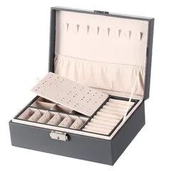 PRETOLE ジュエリーボックス アクセサリー収納ケース 女性 PUレザー おしゃれ 大容量 シンプル 2層 宝石箱 鍵付き 着脱式の仕切り付き 持ち運び 小物入れ ピアス ネックレス 指輪 イヤリング 母の日 クリスマス 結婚式 記念日 誕生日 プレゼント