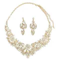 [J's select] ベリーダンス 社交ダンス レディース パーティー ネックレス ピアス ゴールド クリアストーン