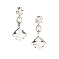 ノンホール スクエア ストーン イヤリング 【ピアスみたいなイヤリング】 ゴールド(e0125-G)