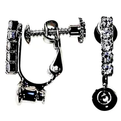 イヤリング レディース 人気 痛くない ピアスみたいな シルバー クリスタル ラインストーン バー イヤリング ピアス コンバーター ノンホールピアス 樹脂 イヤリング 【イアリング】Miyabi Grace ミヤビグレース