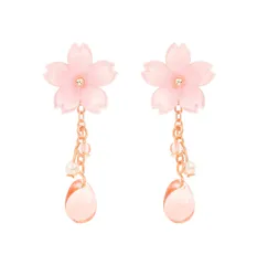 ONNFMH ピアス 桜 ゆれる 人気 レディース ギフト 花 ピアス (ピンク)