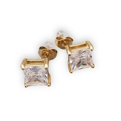 K18ピアス 空枠 4mm ×4mm 角 スクエアタイプ ピアス 空枠 1ペア - メルカリ