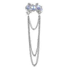 Flongo フープピアス 偽ピアス レディース イヤリング 穴なし イヤリングチェーン イヤカフ ムーンストーン 合金 片耳 女性 女の子 女の人 アクセサリー ユニーク 特別 復古 パンク 個性 大人 彼女にプレゼント クリスマス バレンタインデー ギフト