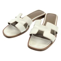 エルメス HERMES オラン サンダル 白 ホワイト フラット - メルカリ