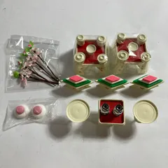 ★ 希少 ひな人形 雛人形 雛壇 ミニチュア お膳揃い 菱高三宝 お道具 小道具 アイボリー オリジナル その他雑貨 未使用 現状品