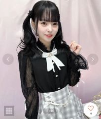 ロジータ レース切替 シアーブラウス／量産型 地雷系 リズリサ マズ ノエミー シークレットハニー