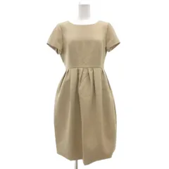 エムプルミエ M-Premier 美品 クチュール バルーンワンピース 半袖 ひざ丈 36 ベージュ /MG