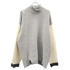 CULLNI クルニ 23AW Double High Neck Slit Knit  ダブルハイネックスリットニット 23-AW-040 グレー系×マルチカラー 2のサムネイル