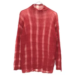ISSEY MIYAKE イッセイミヤケ 2005AW チェックプリーツハイネックカットソー IM53-FJ906 レッド M ISSEY MIYAKE イッセイミヤケ 2005AW チェックプリーツハイネック