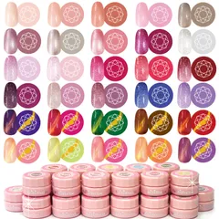 ネイルレシピ カラージェル キット 30色カラージェルセット ジェルネイル(ラメ＆キャッツアイ)