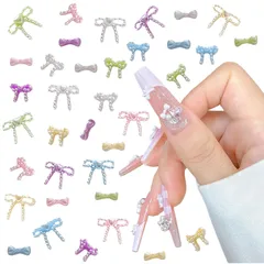 ネイルパーツ リボン 180個セット 3D立体 蝶結び ネイルストーン ?脂 可愛い ジェルネイル レジン用 パーツ ジュエリーパーツ ネイルデコレーション ネイルアート ハンドメイド デコパーツ DIY (B 300pcs)