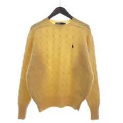 ポロ バイ ラルフローレン Polo by Ralph Lauren セーター ニット 長袖 ワンポイント 刺繍 ロゴ ウール 黄 イエロー L