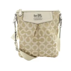 コーチ COACH 46014 ショルダーバッグ 斜めがけ キャンバス レザー ロゴ ベージュ ■GY18 /MQ