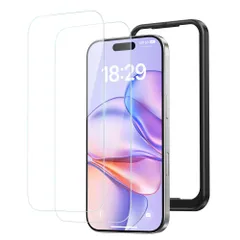 NIMASO ガラスフィルム iPhone 17 用 保護フィルム 強化カ?ラス 耐衝撃 高透過率 指紋防止 貼りやすい ガイド枠付き いPhone17 (6.3インチ) 対応 2枚セット DSP25F1698