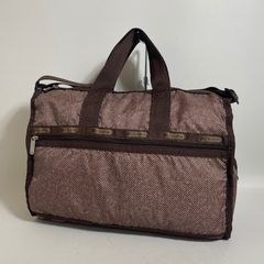 LeSportsac ボストンバッグ 千鳥格子柄 2way ポーチ付き - メルカリ