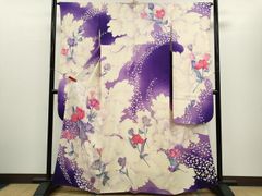 平和屋着物●上質な紬 　横段文　正絹　逸品　未使用　DAAR4517tw