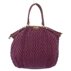 コーチ COACH マディソン キルテッド トートバッグ ショルダー 2WAY ナイロン レザー ロゴ ゴールド金具 紫 パープル 18634 /XZ ■GY13