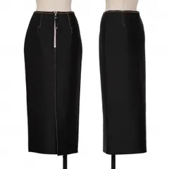 ジャンポールゴルチエ ファムJean Paul GAULTIER FEMME ナイロンネオプレーンフロントジッパースカート 黒40のサムネイル