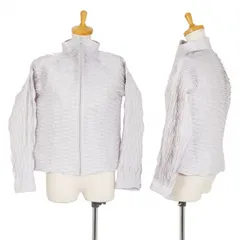 イッセイミヤケISSEY MIYAKE 超音波カットプリーツジップアップブルゾン ライトグレー2のサムネイル