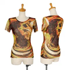 ジャンポールゴルチエJean Paul GAULTIER エンジェルプリントパワーネット半袖Tシャツ 黄黒40のサムネイル
