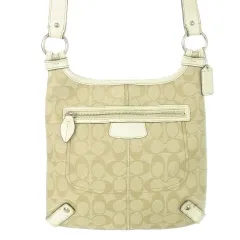 コーチ COACH F15704 ショルダーバッグ PVC レザー 革 シグネチャー ロゴ型押し 白 ホワイト /CK3 ■GY99