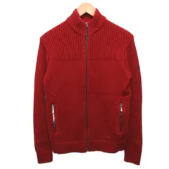 ビクトリノックス VICTORINOX ドライバーズニット セーター 長袖 ハイネック ジップアップ ローゲージ M 赤 レッド ■IBO91のサムネイル