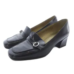 イヴサンローラン YVES SAINT LAURENT パンプス レザー スクエアトゥ 34.5 黒