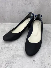 JELLY BEANS ジェリービーンズ 135-9011 バックリボンフラワーコンビ パンプス size23.5/黒 ■■レディース