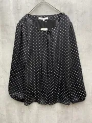新品 m.f.editorial エムエフエディトリアル ドット 水玉 長袖 シアー ブラウス シャツ sizeL/黒 ■◆レディース