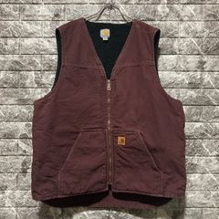 CARHARTT ボア ベスト XL カーハート VEST ボアベスト ボルドー ワイン ④