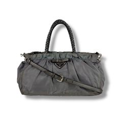PRADA プラダ リボン ナイロン 2way トートバッグ 編み込みハンドル 