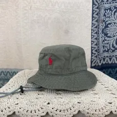 ポロ ラルフローレン 刺繍 カーキ コットン チノ バケットハット サファリハット 帽子