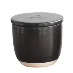 かもしか道具店 おひつ 1合 1.5合 陶器 日本製 萬古焼 電子レンジ対応 飯びつ ごはん 陶の飯びつ こぶり (黒)のサムネイル