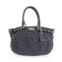 美品 コーチ F18637 レザー トート バッグ 肩掛け ショルダー ハンド 本革 ブラック 黒 ブランド レディース REM DR15-4【中古】