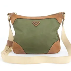 美品 プラダ テスート ナイロン トライアングルロゴ ショルダーバッグ 斜め掛け メッセンジャー メンズ レディース RUM DR27-1【中古】