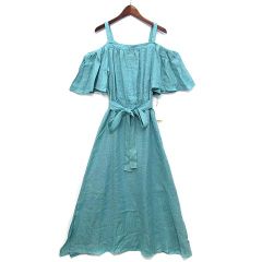 未使用品 フレイアイディー FRAY I.D オフショルダー ロング ワンピース リネン ミントグリーン 1 FWF0172232