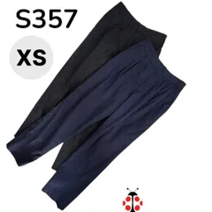 2枚セット　S357　美脚クロップドパンツ　タックパンツ　アンクル丈　ドッド柄　春夏パンツ　ネイビー　ブラック　XS　5号　小さいサイズレディース　ウエスト58　ヒップ88　股上25　わたり幅27　股下60　裾幅14