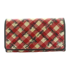 ヴィヴィアンウエストウッド Vivienne Westwood 長財布 二つ折り 小銭入れ チェック柄 オーブロゴ 赤 黒 アイボリー /MI ■GY18