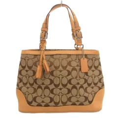 コーチ COACH ハンドバッグ 手提げ シグネチャー キャンバス レザー 茶 ブラウン 6830 /FF ■GY18