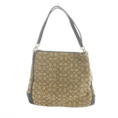 コーチ COACH F36424 トートバッグ ハンド キャンバス レザー ロゴ シグネチャー 茶 ブラウン ■GY18 /MQ