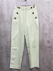 ZARA ザラ ギンガムチェック パンツ sizeS/白ｘ黄緑 ■◆レディース