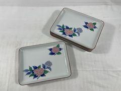 未使用 有田焼 古伊万里 染錦牡丹 色絵花文 角皿5枚 - メルカリ