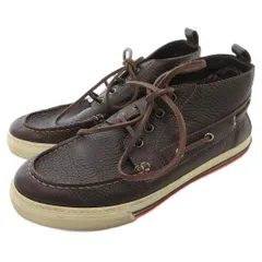 グッチ GUCCI シェリーライン ハイカットスニーカー デッキシューズ レザー 6.5C 茶 ブラウン /YJ ■GY62