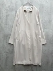 NATURAL BEAUTY BASIC ナチュラルビューティーベーシック 017-2152210 Vネック 長袖 ノーカラー コート sizeS/ベージュ ■◇レディース