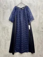 新品 haremode ハレモード 323220 Aライン 刺繍ドレス レース パーティードレス ワンピース sizeS/紺 ■◆◎レディース