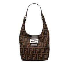 フェンディ ズッカ マンマバケット ブラウン キャンバス レザー レディース FENDI【228-61310】
